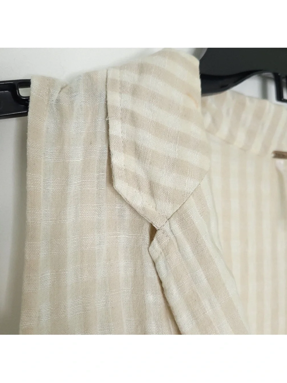 Free People Cream Textured gingham  Dress